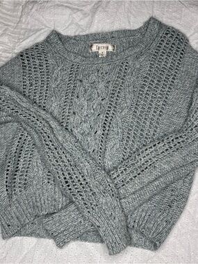 Decree Light Gray Open Cable Knit Pullover